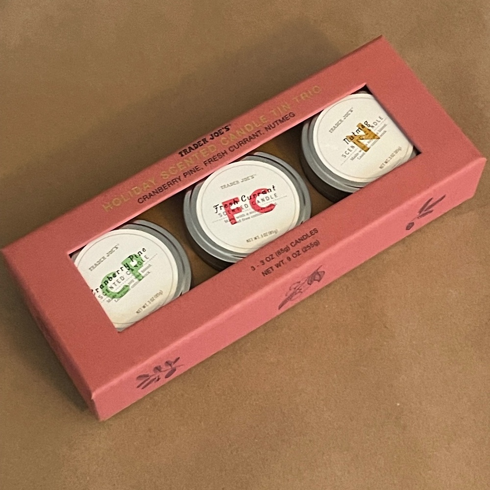 NEW Trader Joe's Holiday Soy Candle Trio Set